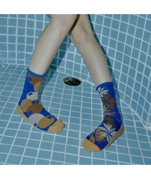 Chaussettes Lamé Sparkling Blue le concept de la Pate a emporter 