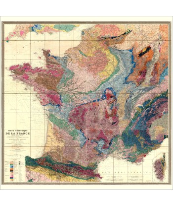 Affiche Carte Géologique de la France de l' environnement