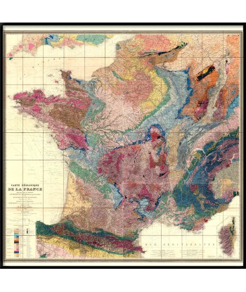 Affiche Carte Géologique de la France de l' environnement