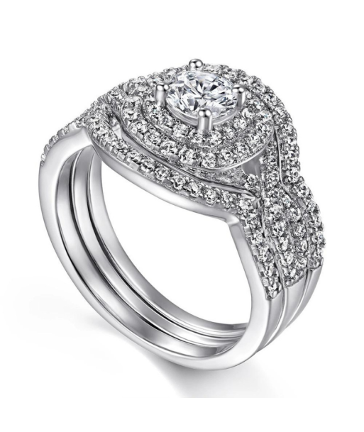 Bague en Argent pour Femme - Mariage de Luxe rembourrage situé sous