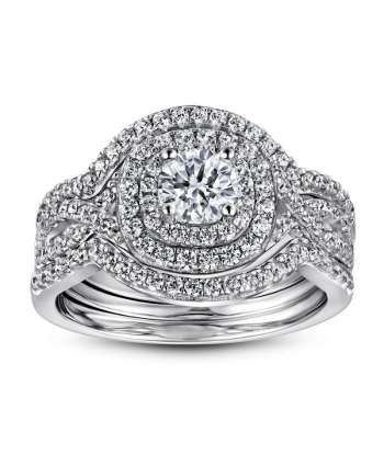 Bague en Argent pour Femme - Mariage de Luxe rembourrage situé sous