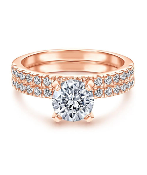 Bague de Promesse Élégante pour Femme en Or Rose (Plaqué Rose) d'Europe débarque