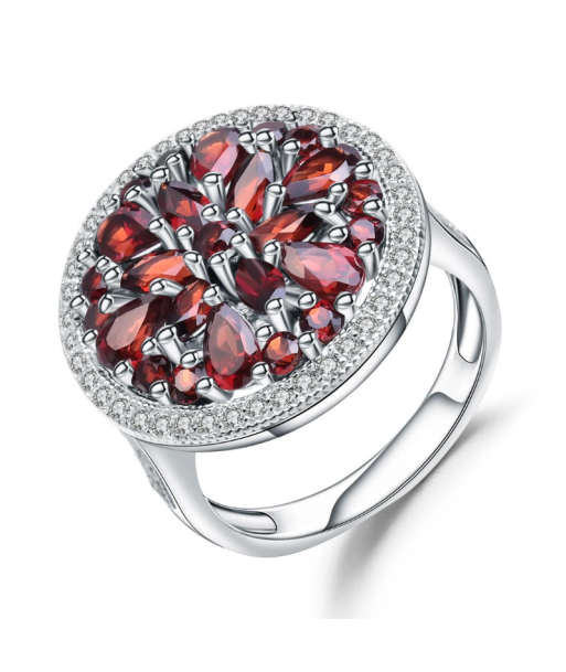 Bague Argent Femme Large: Rubis Élégant du meilleur 