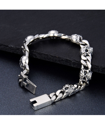 Bracelet Homme Argent Tête de Mort la chaussure