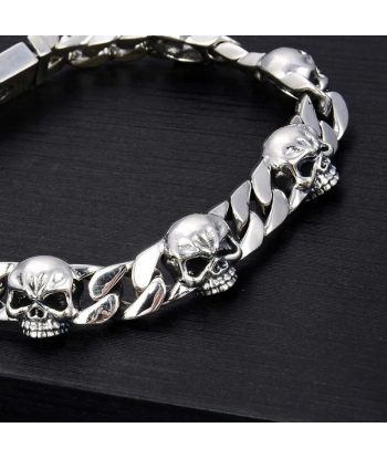 Bracelet Homme Argent Tête de Mort la chaussure