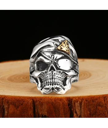 Bague Homme en Argent avec Luxe Tête de Mort les ctes