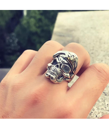 Bague Homme en Argent avec Luxe Tête de Mort les ctes