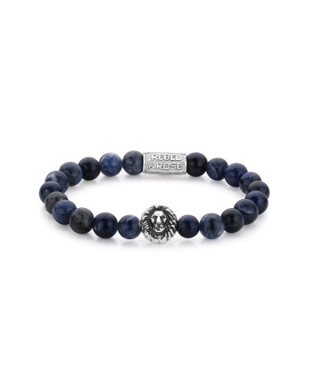 BRACELET REBEL & ROSE MAD BLUE LION 8MM pas cher chine