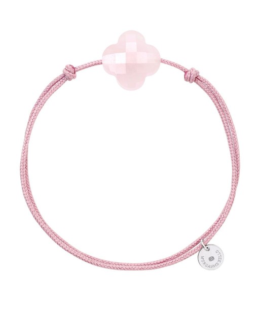 MORGANNE BELLO BRACELET FRIANDISE CORDON VIEUX ROSE TRÈFLE QUARTZ ROSE POUDRE Comparez et commandez 