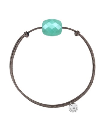 MORGANNE BELLO BRACELET FRIANDISE CORDON TAUPE COUSSIN AMAZONITE Profitez des Offres !