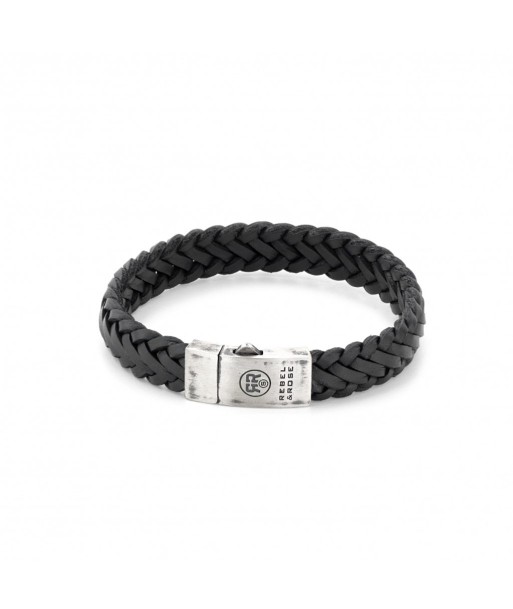 BRACELET REBEL & ROSE CUIR TRESSE NOIR MAT Découvrez la collection