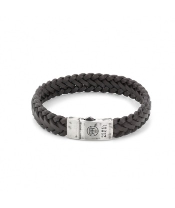 BRACELET REBEL & ROSE CUIR TRESSE MARRON FONCE Dans la société mordern