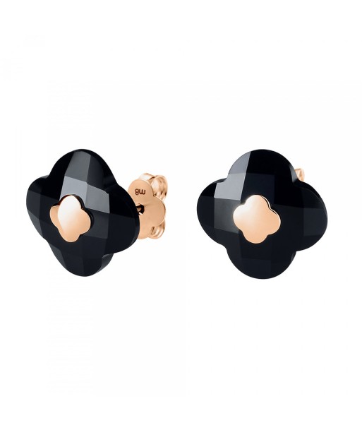 MORGANNE BELLO BOUCLES D'OREILLE VICTORIA OR ROSE ONYX pas cheres