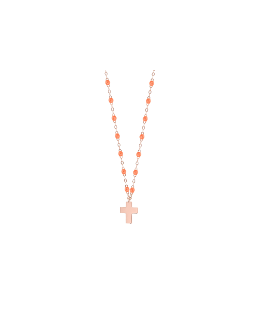 COLLIER GIGI CLOZEAU OR ROSE ORANGE CROIX les ctes