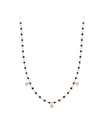 COLLIER MINI GIGI CLOZEAU OR ROSE NOIR 3 DIAMANTS pour bénéficier 