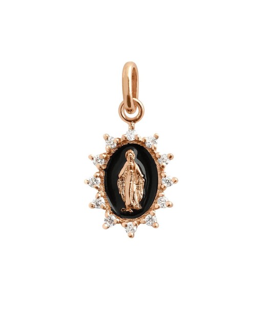 PENDENTIF GIGI CLOZEAU MADONE SUPREME PM OR ROSE DIAMANTS rembourrage situé sous