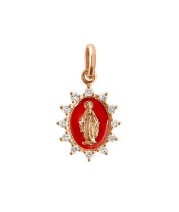 PENDENTIF GIGI CLOZEAU MADONE SUPREME PM OR ROSE DIAMANTS rembourrage situé sous