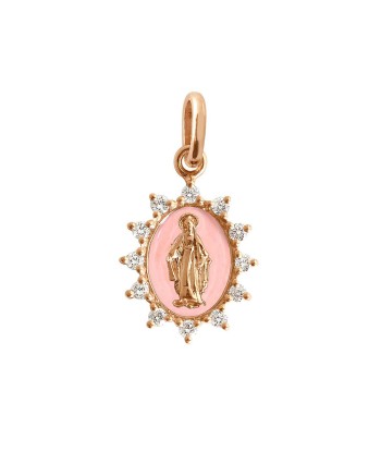 PENDENTIF GIGI CLOZEAU MADONE SUPREME PM OR ROSE DIAMANTS rembourrage situé sous