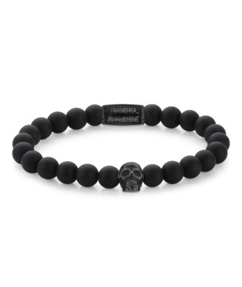 BRACELET REBEL & ROSE SKULL MAT ALL-BLACK 8MM prix