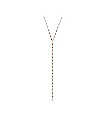 COLLIER MINI PARTY OR ROSE, PERLES DE RESINE NOIRE ET DIAMANT s'inspire de l'anatomie humaine