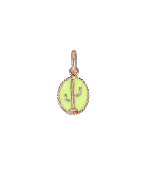 PENDENTIF GIGI CLOZEAU CACTUS OR ROSE JAUNE Pour