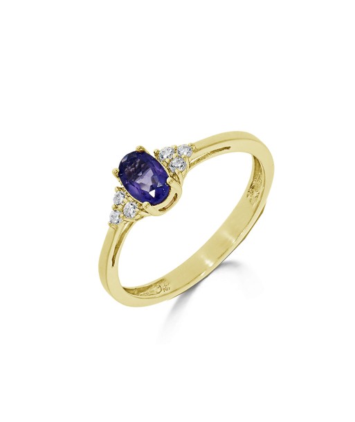 BAGUE OR JAUNE 750 SAPHIR DIAMANTS d'Europe débarque