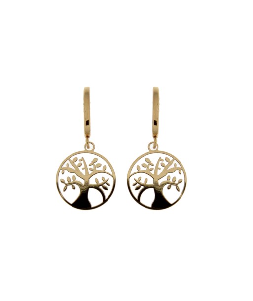 BOUCLES D’OREILLES OR JAUNE ARBRE DE VIE solde