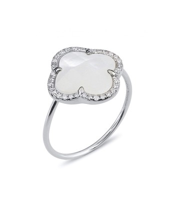 BAGUE VICTORIA NACRE BLANCHE + DIAMANTS OR BLANC shop