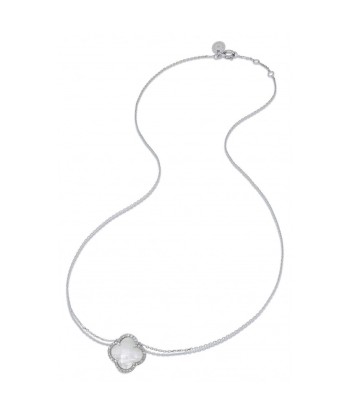 COLLIER VICTORIA NACRE BLANCHE + DIAMANTS OR BLANC votre