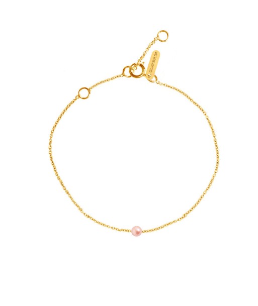 BRACELET CLAVERIN SIMPLY MINI PERLE ROSE OR JAUNE à prix réduit toute l'année