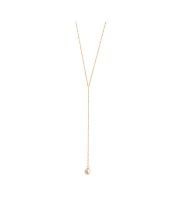 COLLIER CLAVERIN LASSO PERLE ROSE OR JAUNE acheter en ligne