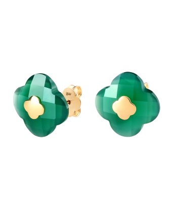 MORGANNE BELLO BOUCLES D'OREILLES OR JAUNE AGATE VERTE online