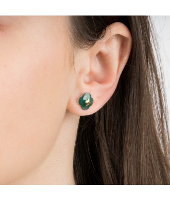 MORGANNE BELLO BOUCLES D'OREILLES OR JAUNE AGATE VERTE online