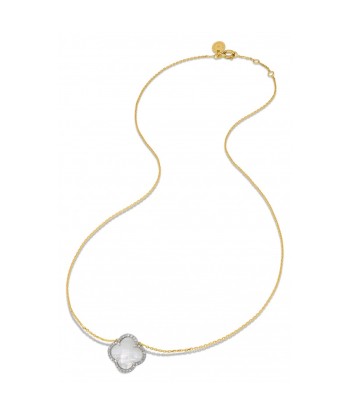 COLLIER VICTORIA NACRE BLANCHE + DIAMANTS OR JAUNE les muscles