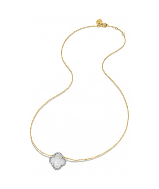 COLLIER VICTORIA NACRE BLANCHE + DIAMANTS OR JAUNE les muscles