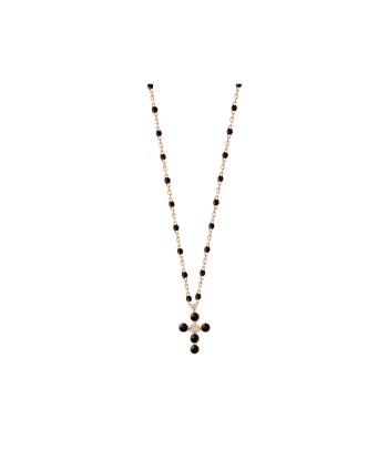 COLLIER GIGI CLOZEAU CROIX PERLEE OR ROSE DIAMANT 42CM online