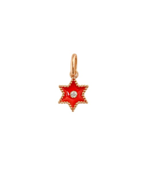 PENDENTIF GIGI CLOZEAU ETOILE STAR CORAIL OR ROSE DIAMANT l'achat 