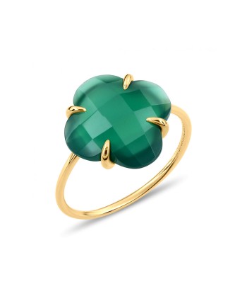 BAGUE MORGANNE BELLO VICTORIA OR JAUNE AGATE VERTE Jusqu'à 80% De Réduction