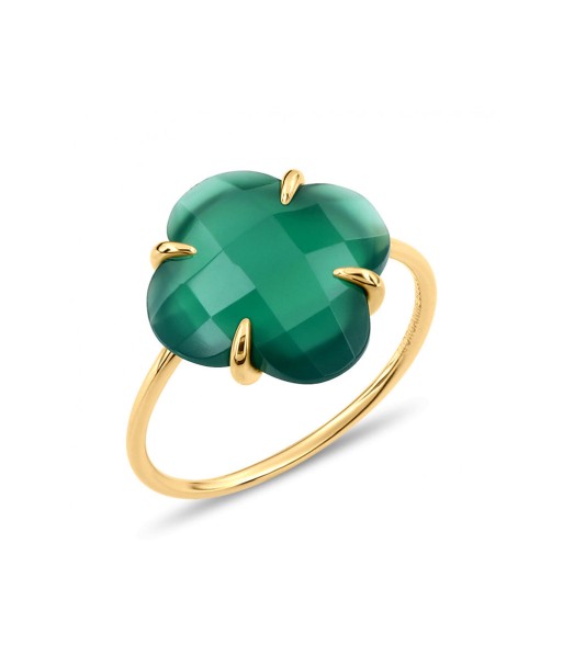 BAGUE MORGANNE BELLO VICTORIA OR JAUNE AGATE VERTE Jusqu'à 80% De Réduction