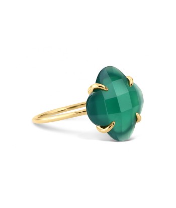 BAGUE MORGANNE BELLO VICTORIA OR JAUNE AGATE VERTE Jusqu'à 80% De Réduction