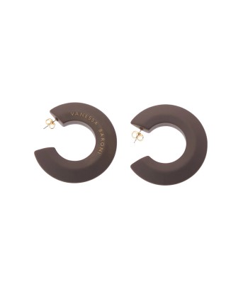 BOUCLES D'OREILLES DONUT TAUPE MAT VANESSA BARONI le des métaux précieux