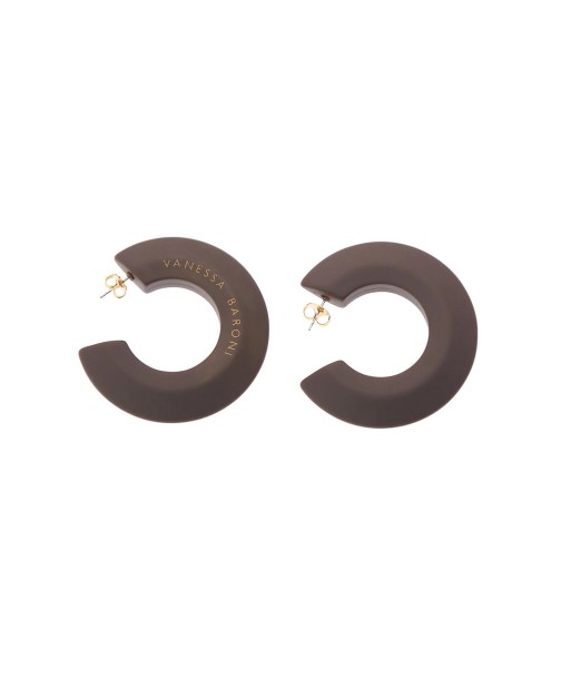 BOUCLES D'OREILLES DONUT TAUPE MAT VANESSA BARONI le des métaux précieux