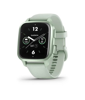 MONTRE CONNECTEE GARMIN Venu® Sq 2 Metallic Mint avec bracelet silicone vert d'eau 010-02701-12 Profitez des Offres !