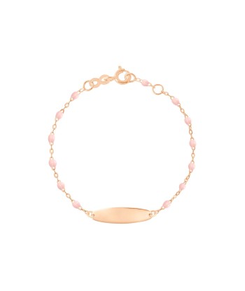 BRACELET BÉBÉ LITTLE GIGI OR ROSE PLAQUE OVALE Les magasins à Paris et en Île-de-France