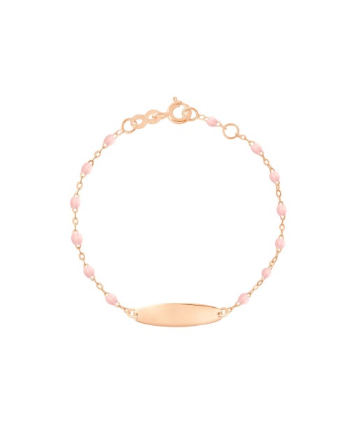 BRACELET BÉBÉ LITTLE GIGI OR ROSE PLAQUE OVALE Les magasins à Paris et en Île-de-France