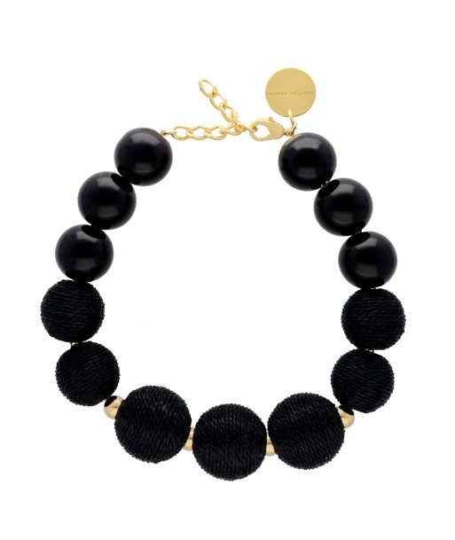 COLLIER BAST NOIR RAPHIA VANESSA BARONI sur le site 