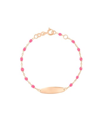 BRACELET BÉBÉ LITTLE GIGI OR ROSE PLAQUE OVALE Les magasins à Paris et en Île-de-France