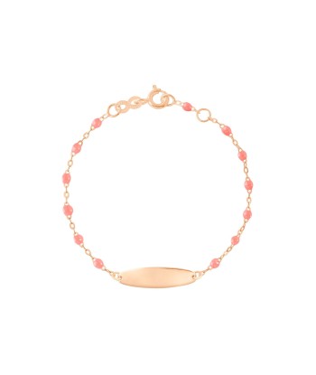 BRACELET BÉBÉ LITTLE GIGI OR ROSE PLAQUE OVALE Les magasins à Paris et en Île-de-France