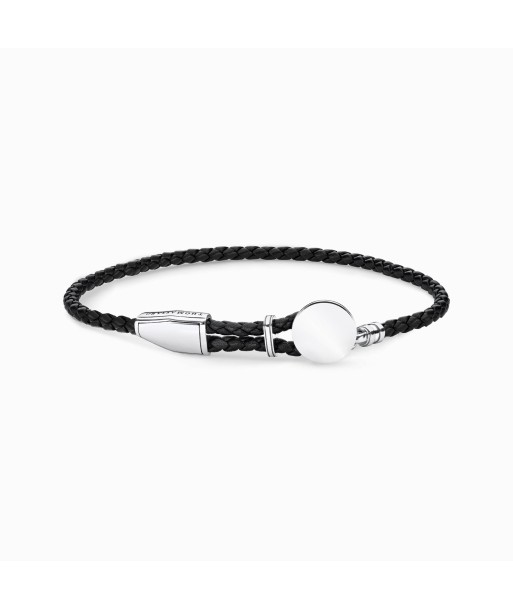 BRACELET THOMAS SABO CUIR MEDAILLE ARGENT brillant des détails fins