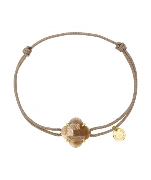 BRACELET MORGANNE BELLO OR JAUNE CORDON BEIGE DORE PIERRE DE SOLEIL online